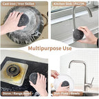6PCS Steel Wool Scrubber Wire Sponge Set, Barbecue Grill Cleaning Scrubber Pads - Image 3
