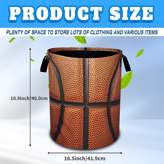 Basketball Laundry Basket Ball Texture Oxford Cloth Laundry Hamper - Image 2
