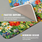 Floral Dish Drying Mat for Kitchen Counter 16x18 Spring Summer Theme Colorful - Image 3