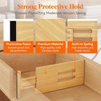 Lifewit 6" High 6 Pack Bamboo Drawer Dividers 33-42cm/13-16.5" Adjustable - Image 3