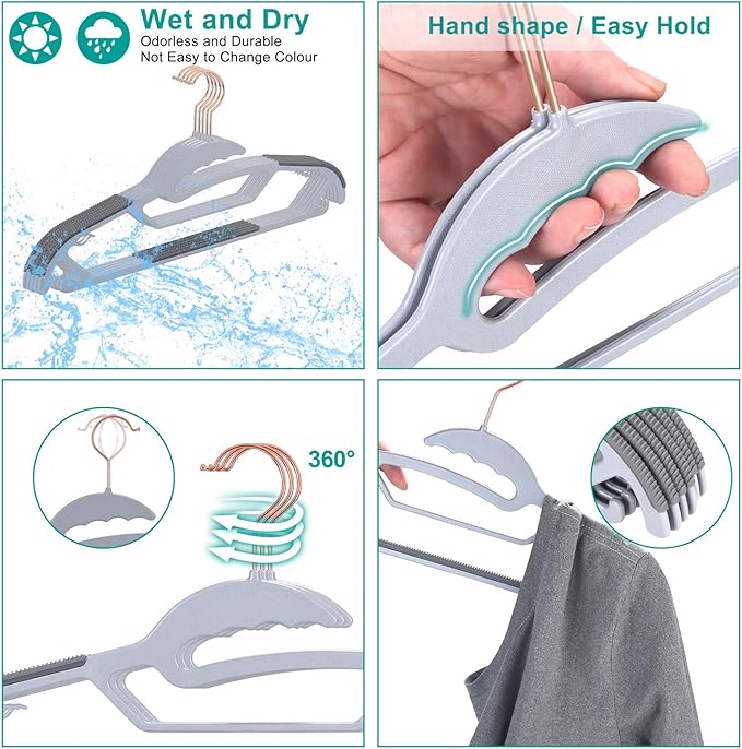 50-Pack Slim S-Shaped Plastic Hangers - Image 4