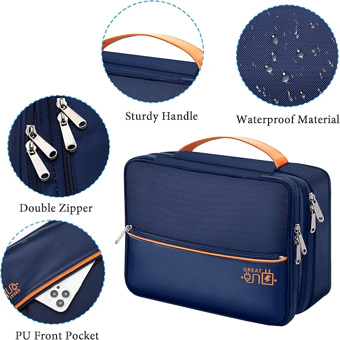 CILLA Electronic Organizer Travel Case, Travel Cord Organizer Case Portable - Image 3