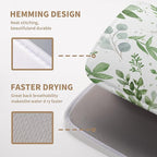 Summer Sage Green Leaves Dish Drying Mat Spring Eucalyptus Leaf Kitchen Dish - Image 3