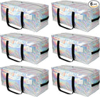 6 Pack Heavy Duty Moving Bags Extra Large Waterproof Foldable Clothing Storage by JCBZAMZ