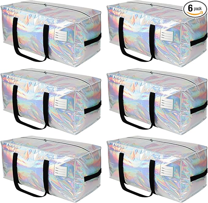 6 Pack Heavy Duty Moving Bags Extra Large Waterproof Foldable Clothing Storage by JCBZAMZ