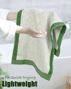 Cleanbear Green Hand Towels for Bathroom, 4 Pack Cotton Towels - Image 4