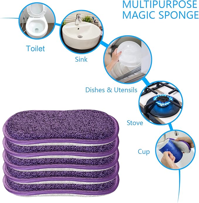 Kitchen Dish Sponge Scrubber Non Scratch, Dishcloth No Odor Reusable Washable - Image 5