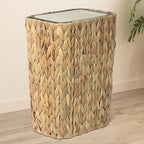 Boho Trash Can with Lid for Bathroom, 2.6 Gallon Small Rattan Garbage Can with by Trongee