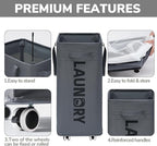 Goodpick Laundry Basket with Wheels, Laundry Hamper with Removable Wash Bag - Image 4