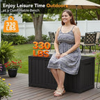 NEWBULIG 60 Gallon Deck Box, Waterproof Outdoor Storage Box with Lockable Lid, Patio Furniture Bench & Side Table, Outside Storage Container, Tool-Free Assembly, for Garden, Pool, Black - Image 3