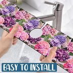 Colorful Hydrangea Kitchen Sink Splash Guard Faucet Mat Purple Pink Hydrangea - Image 5