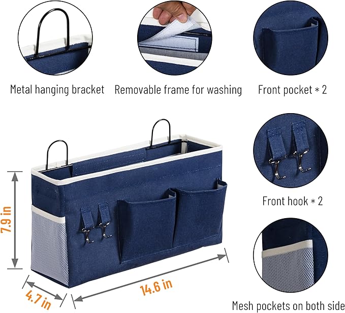 2pcs Large Wall Hanging Storage Bag, Door Closet Linen Fabric Pockets Organizer - Image 3