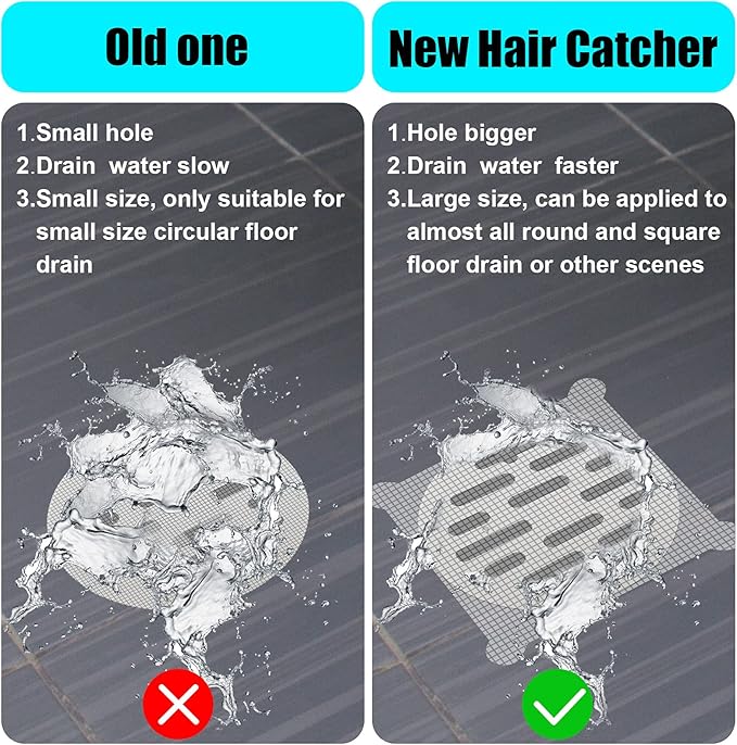 Chengu 50 Pcs 5.7 Inch Disposable Hair Catcher Shower Drain Stickers Square - Image 3