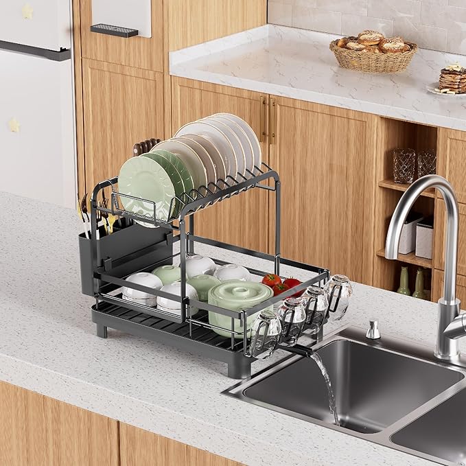 Runnatal 2-Tier Dish Drying Rack, Large Dish Rack - Image 8