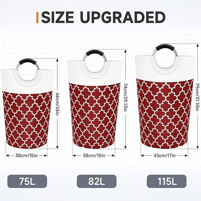 Large Laundry Basket Laundry Hamper Bag Washing Bin Clothes Bag Collapsible Tall - Image 2