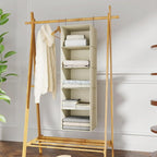 Hanging Closet Organizer, Easy Mount Foldable 5-Shelf Hanging Closet Wardrobe - Image 2