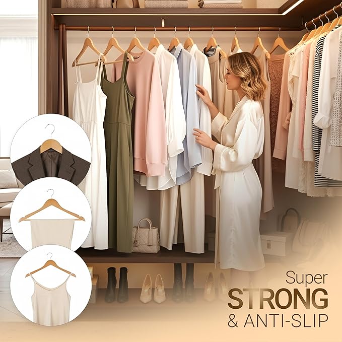 Utopia Home Premium Wooden Hangers 30 Pack - Image 7