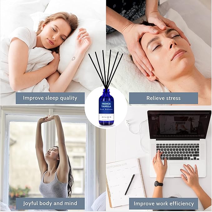 Reed Diffuser Set with Sticks 3.7 Oz, Coconut & Milk Scented Fragrance Oil - Image 6