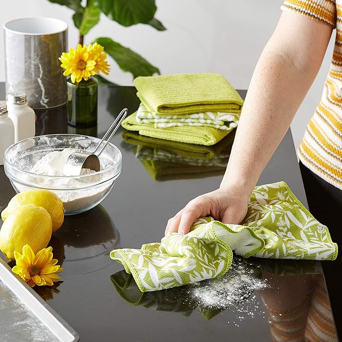 DII Cleaning Collection Multi-Purpose Microfiber, Avocado Floral, Dishtowel Set - Image 5