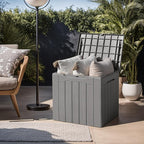 Devoko 31 Gallon Waterproof Outdoor Storage Box Resin Deck Box Lockable and UV Resistant for Patio Furniture,Garden Tools (Grey) - Image 3