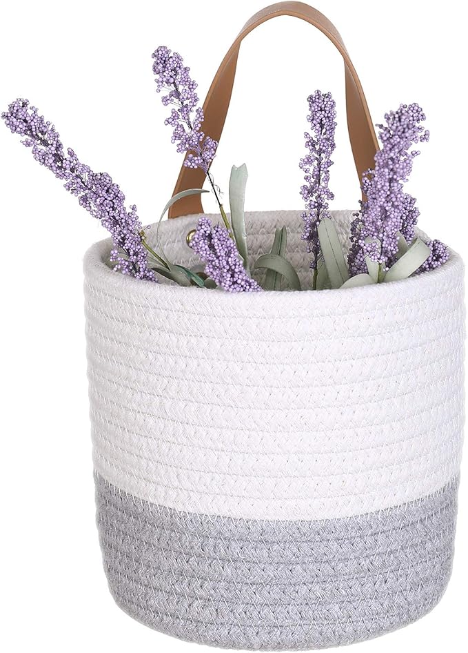 2pack Small Hanging Basket-Cotton Rope Wall Basket - Image 5