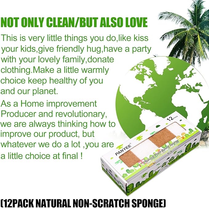 Natural Sponge Kitchen 12Pack, Eco Friendly Non-Scratch Scrub Sponge, - Image 6