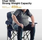 ALPHA CAMP Heavy Duty Camping Chair 500LBS Capacity, Oversized Folding Chair for Heavy People, Padded Portable Outdoor Chair with Cooler Bag & Cup Holder for Camping, Fishing, Beach - Image 4