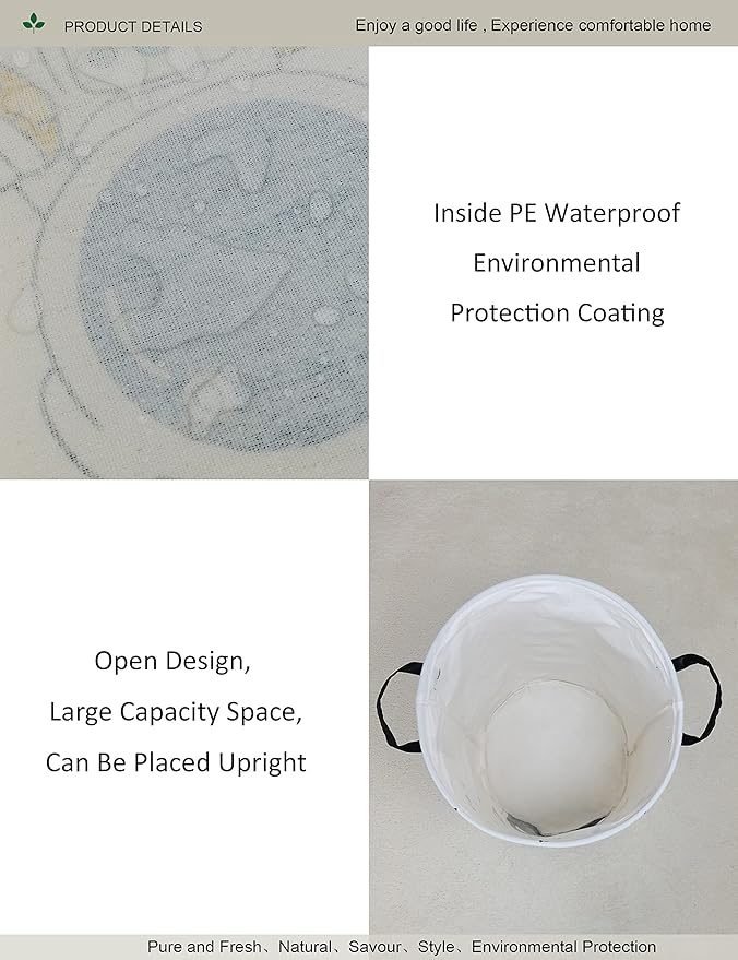 Round Fabric Storage Bin, Decorative Basket, Organizer Basket - Image 4