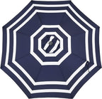 Sunnydaze Outdoor Patio Umbrella - Polyester Table Market Umbrella with Push-Button Tilt and Crank - 8 Sturdy Ribs - Navy Blue Stripe - 9ft - Image 8