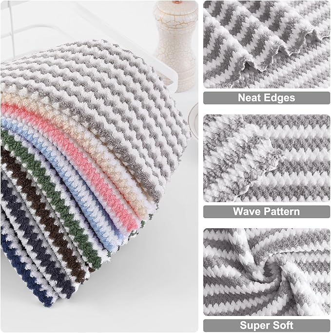 Homaxy 24 Pack Kitchen Dish Cloths, Ultra Soft and Absorbent Dish Towels - Image 2