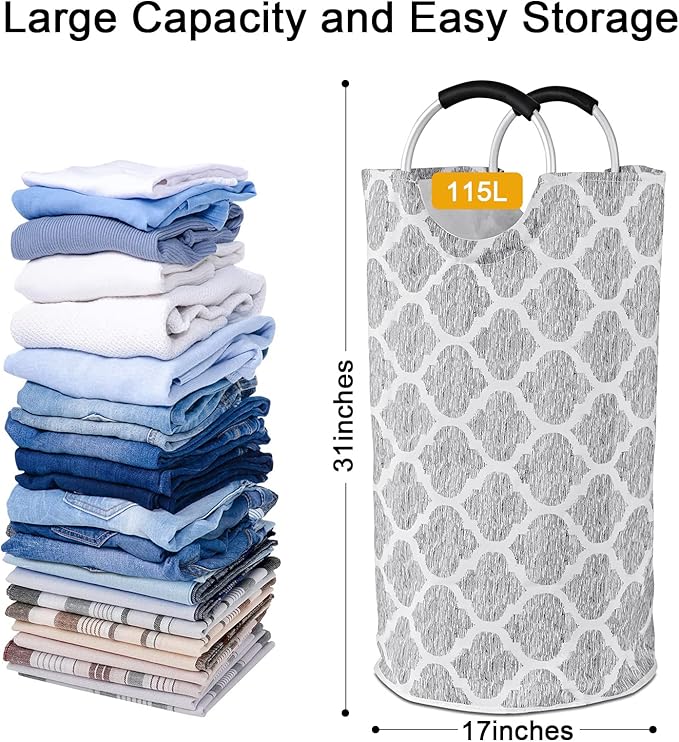 Dalykate Extra Large Laundry Basket 115L Collapsible Oxford Fabric Laundry - Image 3