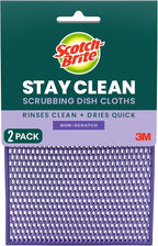 Scotch-Brite® Stay Clean Scrubbing Dish Cloths, Reusable and Long-Lasting Mesh by Scotch-Brite