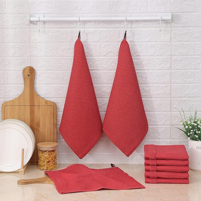 Homaxy 100% Cotton Dish Cloths, 8 Pack - Image 2