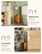2 Gallons Wooden Trash Can 4 Legs - Image 4