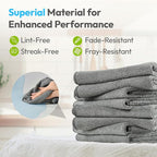 Microfiber Cleaning Cloth 12"X12" 12 Pack Grey Lint Free Microfiber Towels - Image 3