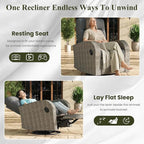 LayinSun Oversized Wicker Outdoor Swivel Glider Recliner with Adjustable Backrest & Footrest, Patio Reclining Lounge Chair - Image 5