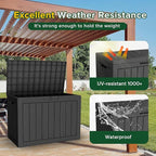 45 Gallon Outdoor Deck Box, Lockable Waterproof Outdoor Storage Boxes For Garden Tools,Indoor Cushions,Accessories Outside Storage Resin Weatherproof Container(Black) - Image 3