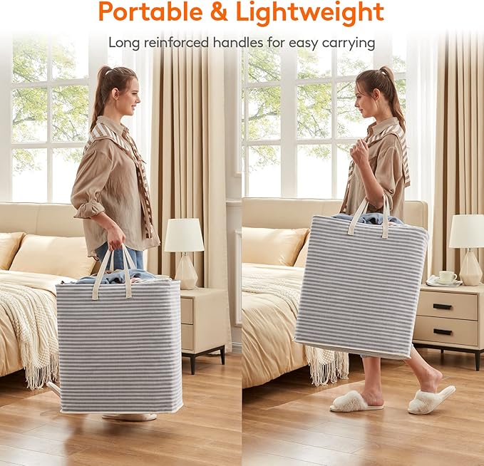 Lifewit 2 Pack Laundry Hamper Large Collapsible Laundry Baskets, Freestanding - Image 5