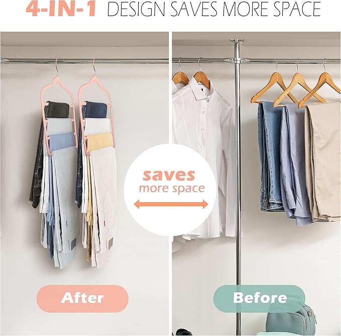 Velvet Pants Clothes Hanger Space Saving Non Slip Pants Shorts Hanger, - Image 2