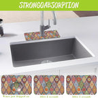 Sink Faucet Absorbing Mat Bohemian Textile Rug Texture Sink Splash Guard Drying - Image 5