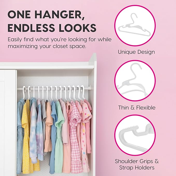 IRIS USA Extra Small Hangers 50 Pack, 11.87" W x 6.75" H, Clothes Hangers - Image 3