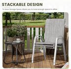 UDPATIO Patio Chairs Set of 2, Stackable Silver Outdoor Dining Chairs with High Back, Breathable Textilene Fabric Outdoor Chair All Weather, 350LBS Capacity for Garden, Backyard (Light Grey) - Image 5