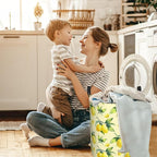 Lemon Yellow Laundry Basket, Waterproof Foldable Laundry Hamper, Dirty Clothes - Image 5