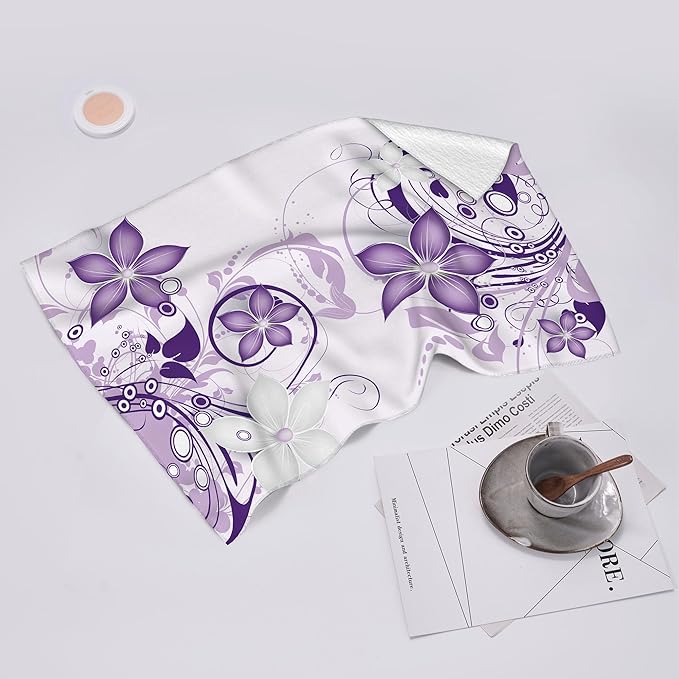 Purple Floral Kitchen Towels - Image 6