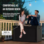 DRATO 280 Gallon Deck Box, Outdoor Large Waterproof Resin Storage Box with Lockable Lid for Patio Cushions, Gardening Tools（Black，280 Gallon） - Image 7