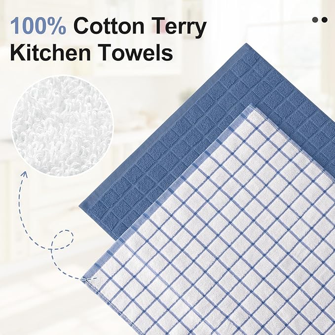 Homaxy Premium Cotton Kitchen Towels 16"x 28", Large Natural Ring Spun 390 GSM - Image 2