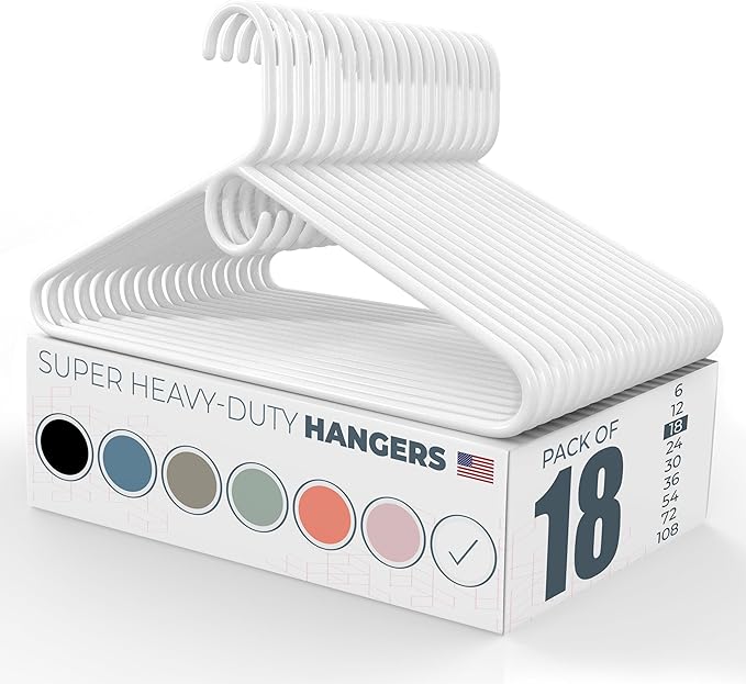 Neaties Super Heavy Duty Clothes Hangers 18 Pack – Made in The USA - 10lb by NeatiesHangers