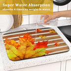 Autumn Golden Maple Leaf Dish Drying Mat - Image 7