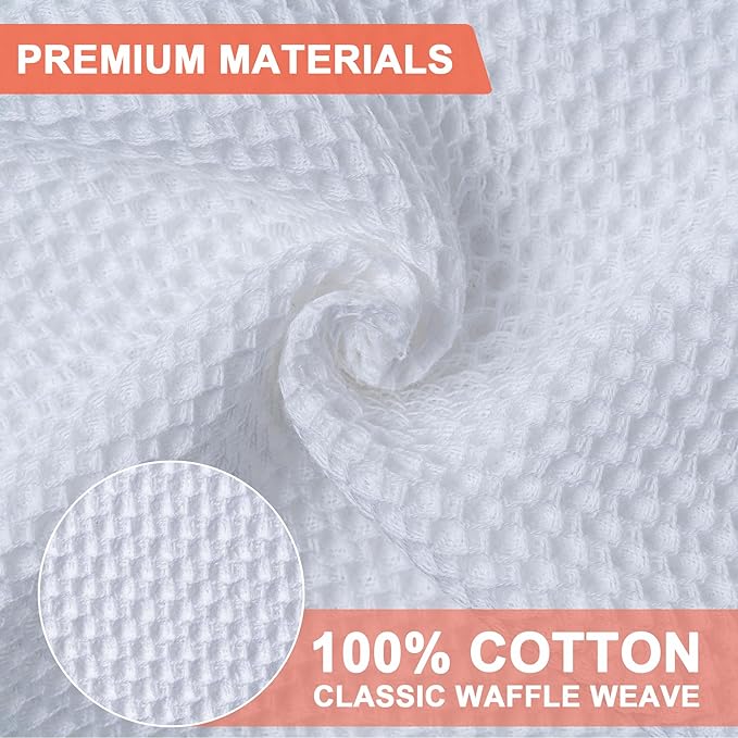 BOOMIBOO 6-Pack Kitchen Dish Cloths, 100% Cotton Waffle Weave, Ultra Soft - Image 3