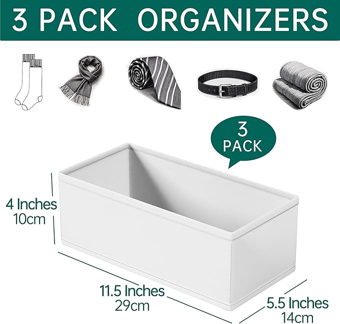 3 PACK Drawer Organizer Clothes，drawer Divider， Dresser Drawer Storage - Image 2